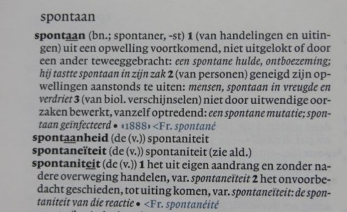 Spontaan in Van Dale